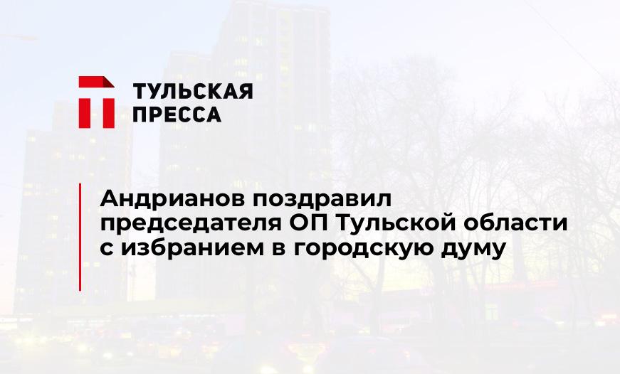 Андрианов поздравил председателя ОП Тульской области с избранием в городскую думу