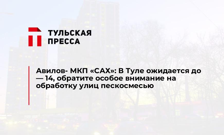 Авилов- МКП "САХ": В Туле ожидается до - 14, обратите особое внимание на обработку улиц пескосмесью 