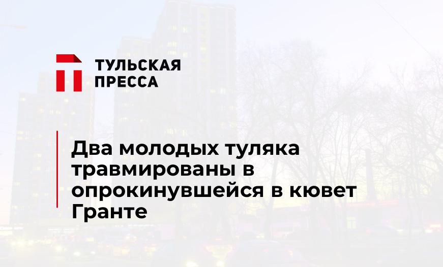 Два молодых туляка травмированы в опрокинувшейся в кювет Гранте