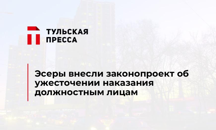 Эсеры внесли законопроект об ужесточении наказания должностным лицам