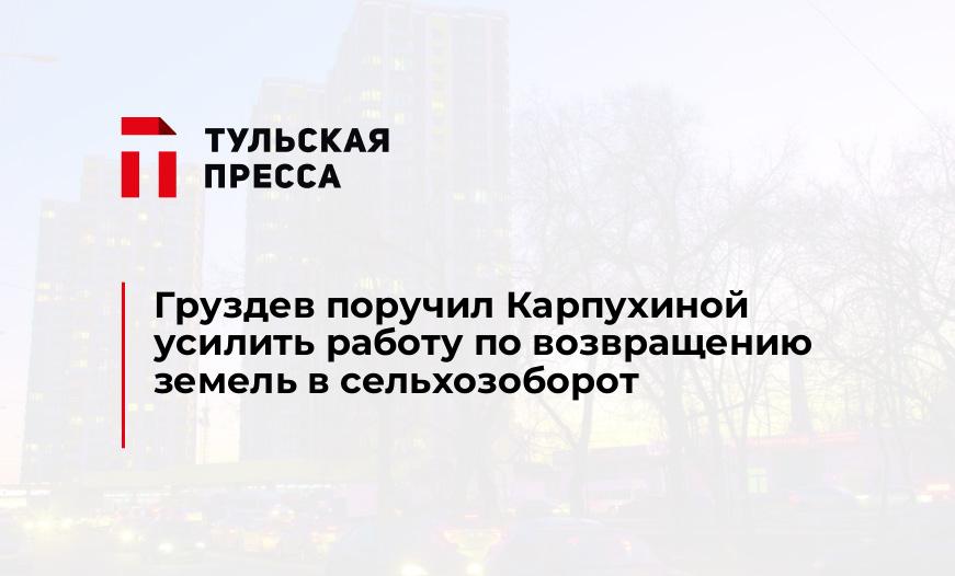 Груздев поручил Карпухиной усилить работу по возвращению земель в сельхозоборот 