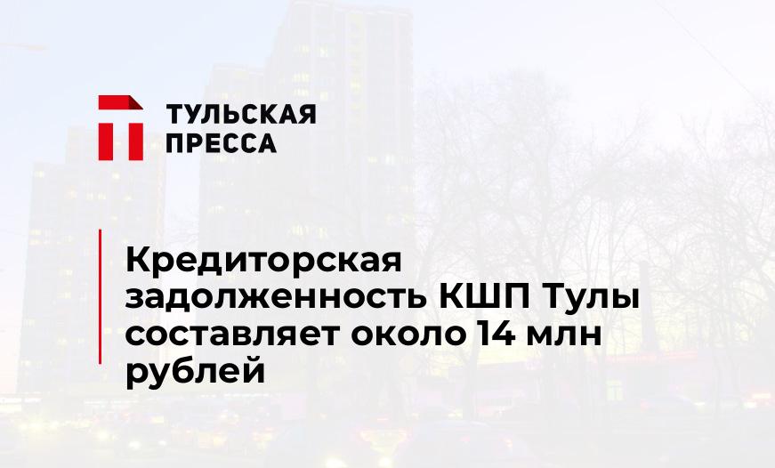 Кредиторская задолженность КШП Тулы составляет около 14 млн рублей