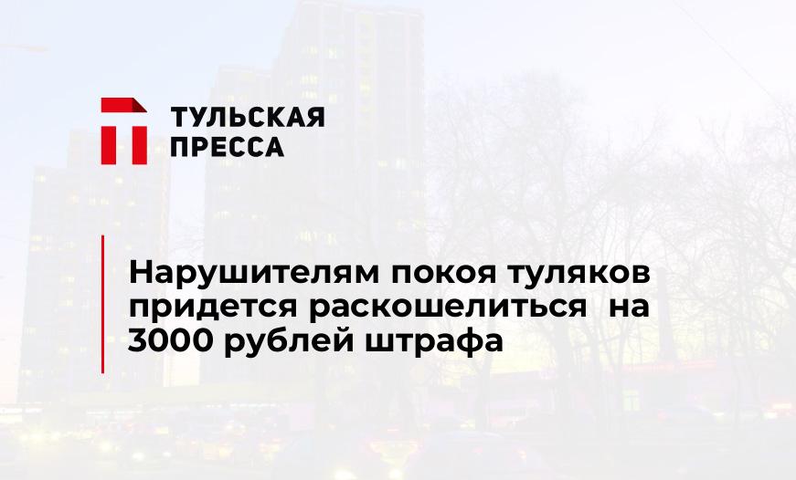 Нарушителям покоя туляков придется раскошелиться  на 3000 рублей штрафа 