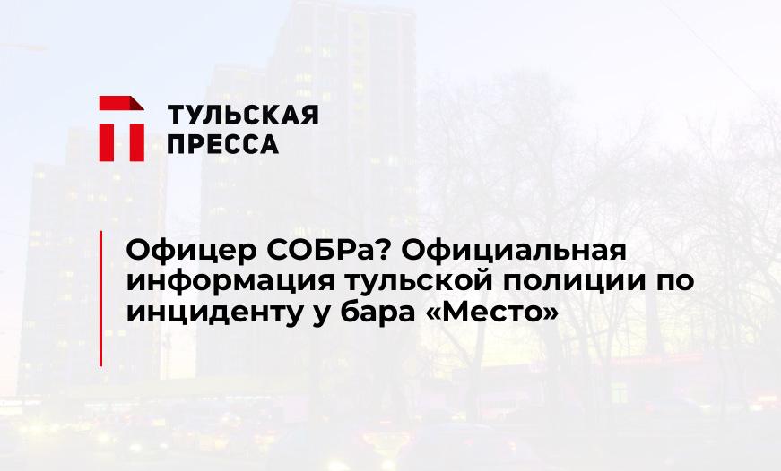 Офицер СОБРа? Официальная информация тульской полиции по инциденту у бара "Место"