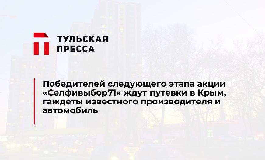 Победителей следующего этапа акции «Селфивыбор71» ждут путевки в Крым, гаждеты известного производителя и автомобиль