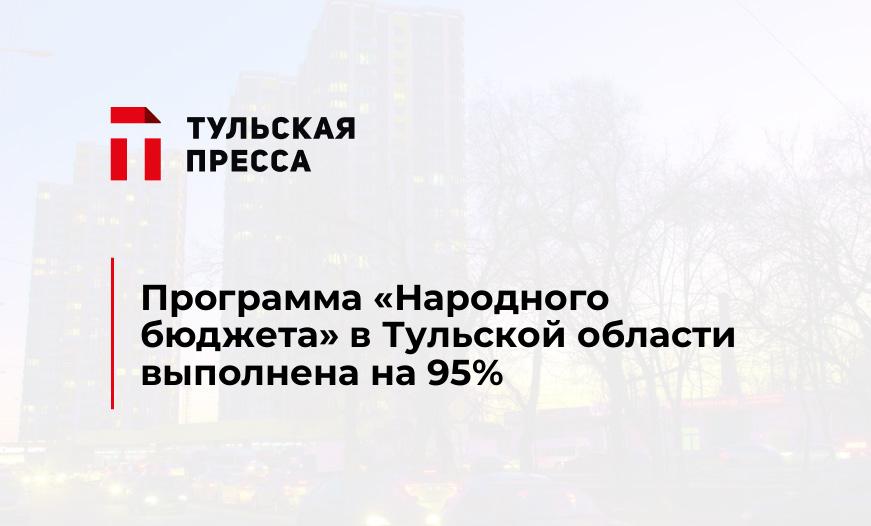 Программа "Народного бюджета" в Тульской области выполнена на 95%