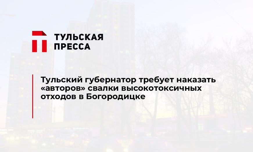 Тульский губернатор требует наказать "авторов" свалки высокотоксичных отходов в Богородицке