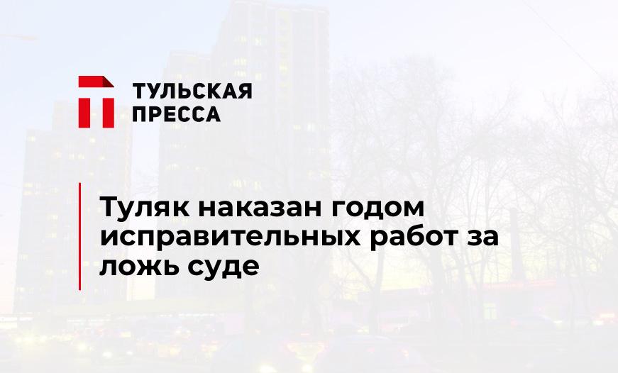 Туляк наказан годом исправительных работ за ложь суде