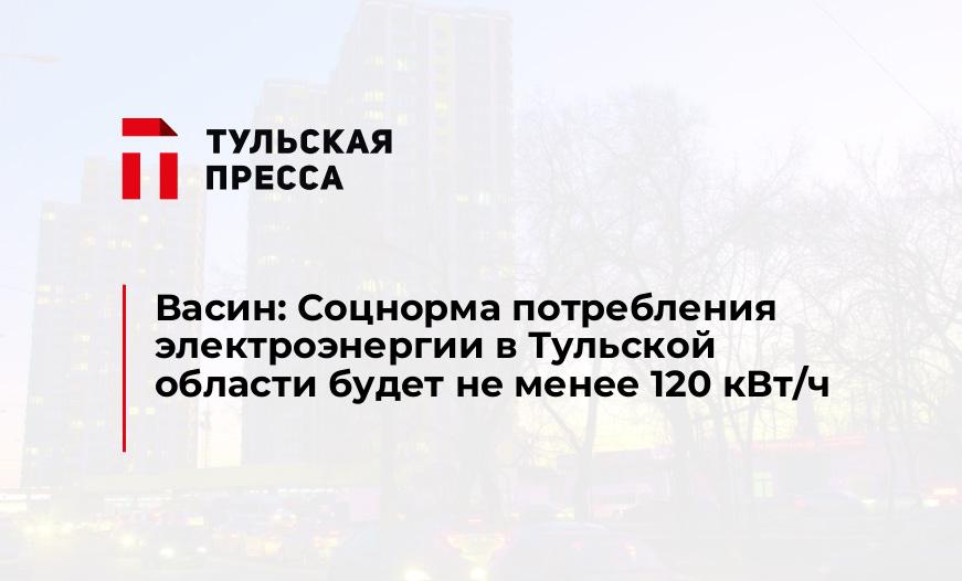 Васин: Соцнорма потребления электроэнергии в Тульской области будет не менее 120 кВт/ч