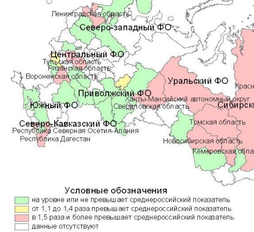 Карта загрязнения тульской области