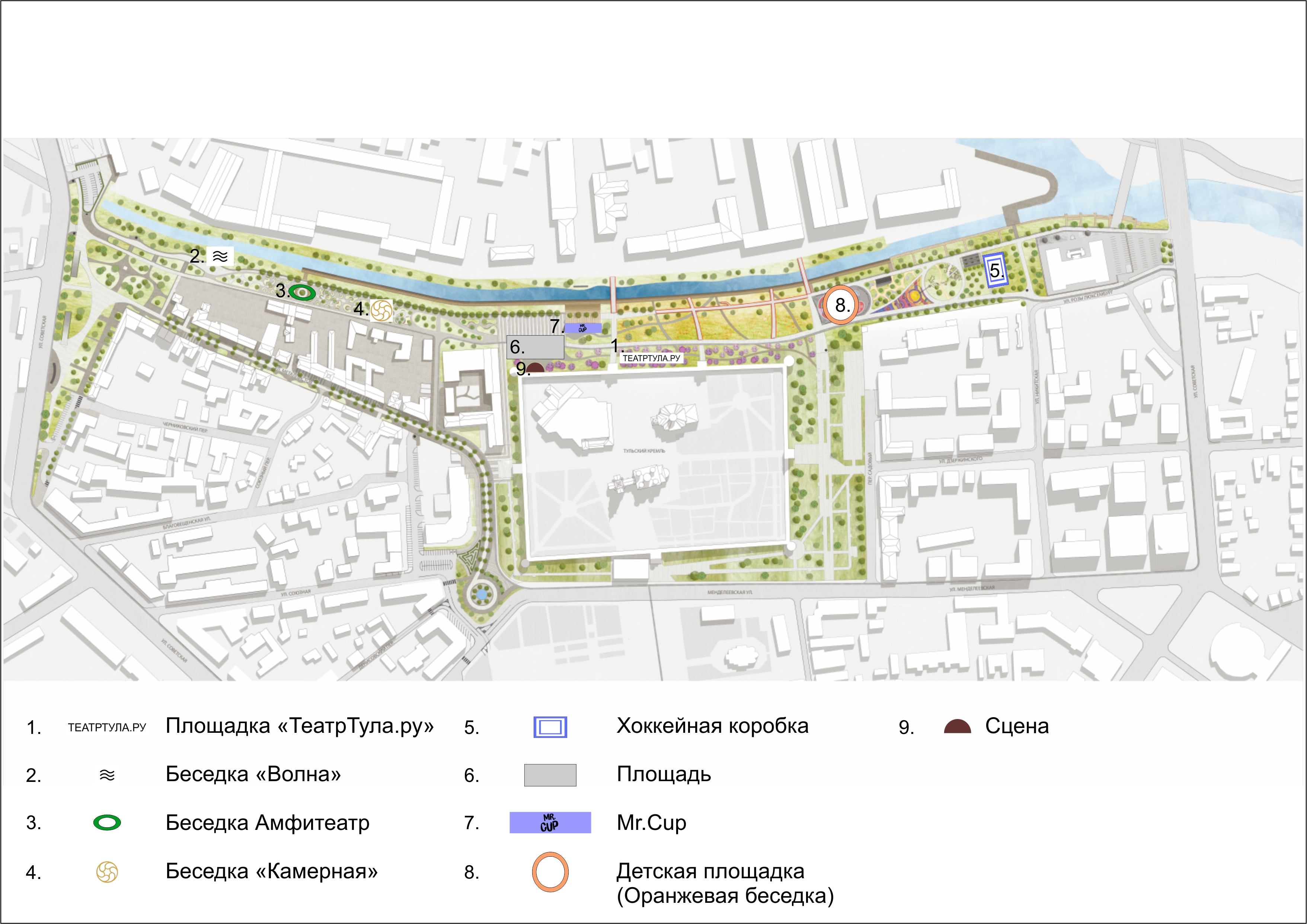 Тульская набережная схема