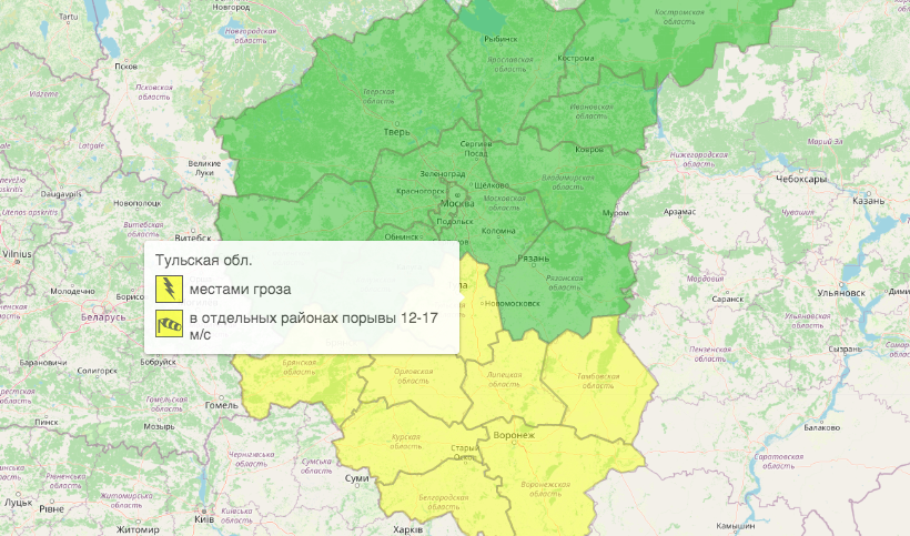 Карта погоды новомосковск тульская область