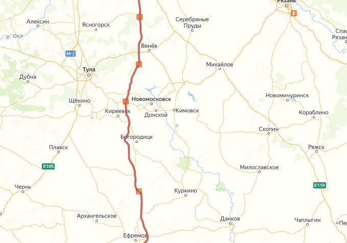 Карта донского тульской. Трасса Тула Новомосковск-Воронеж.
