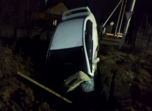 Под Тулой Honda вылетела в кювет после ДТП