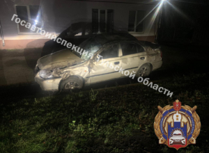 В Тульской области перевернулся Hyundai Accent: водитель не справился с управлением